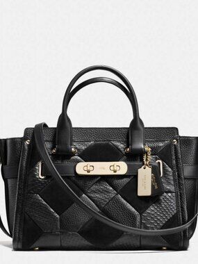 Coach Swagger In Patchwork Pebble Leather